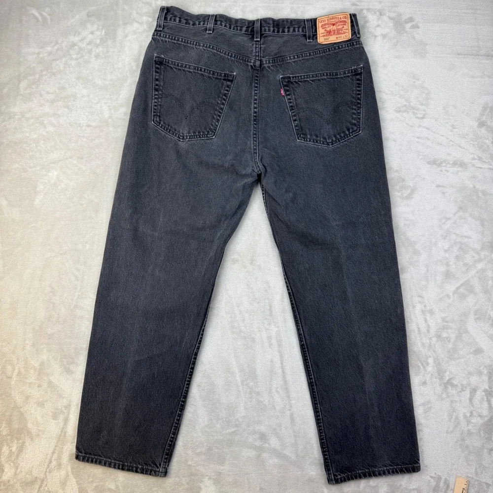 Y2K Levi 550 Jeans Mens 40 Gray Relaxed Fit Tapered Leg Denim Streetwear 2005